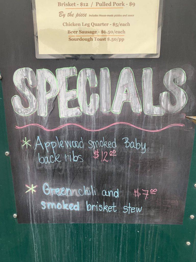 Specials in 2021 at No 9 Smok Hous in Hood River